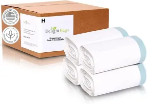 Compatible with Simplehuman Code H 200 Count, Eco-Friendly, White Drawstring Trash Bags Made in the USA with 70% CERTIFIED Post Consumer Material (Code H)