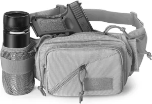 Concealed Carry Pistol Waist bag Tactical Conceal Carry Pistol Bag Fanny Packs Handgun Holster Pouch with Bottle&Gun Holder Fits 1911 Glock etc