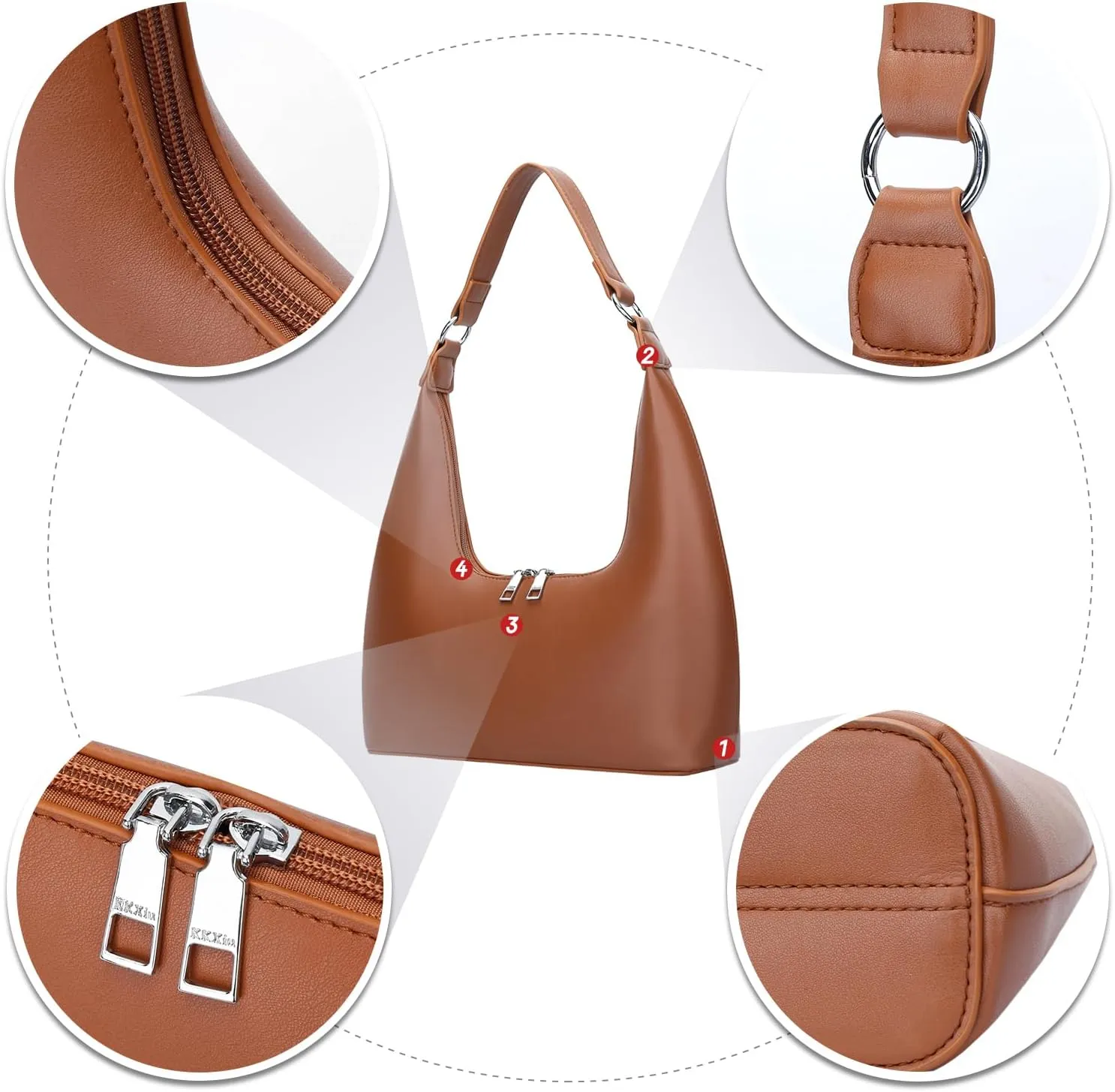 Convertible Hobo Clutch for Women, Underarm Purse with Removable Strap