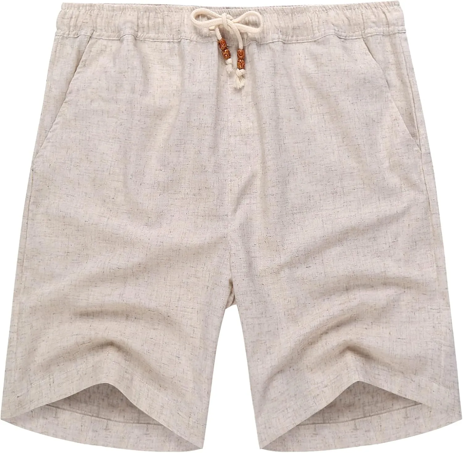 COOFANDY Men's Linen Shorts Casual Elastic Waist Drawstring Summer Beach Shorts
