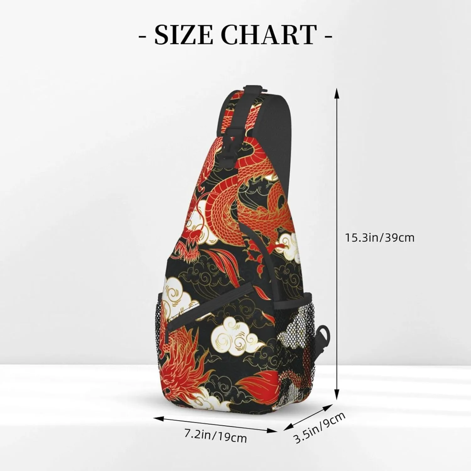 Cool Dragon Crossbody Bags for Women Men Red Dragon Sling Bag Backpack Casual Chest Bag with Adjustable Shoulder Strap