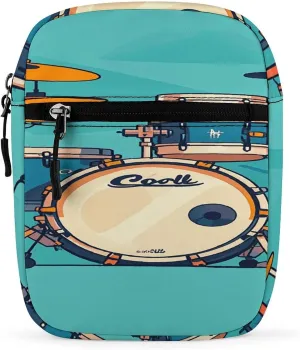 Cool Drum Set Small Satchel Mini Crossbody Sling Bag Shoulder Bag for Men Women Workout Travelling