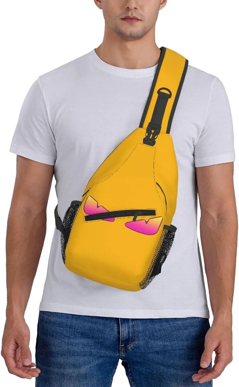 Cool Monsters Eyes Crossbody Bag Cross Chest Bag Adjustable Sling Backpack Sports Gym Shoulder Bags Travel Cycling Daypack Diagonally Casual Rucksack
