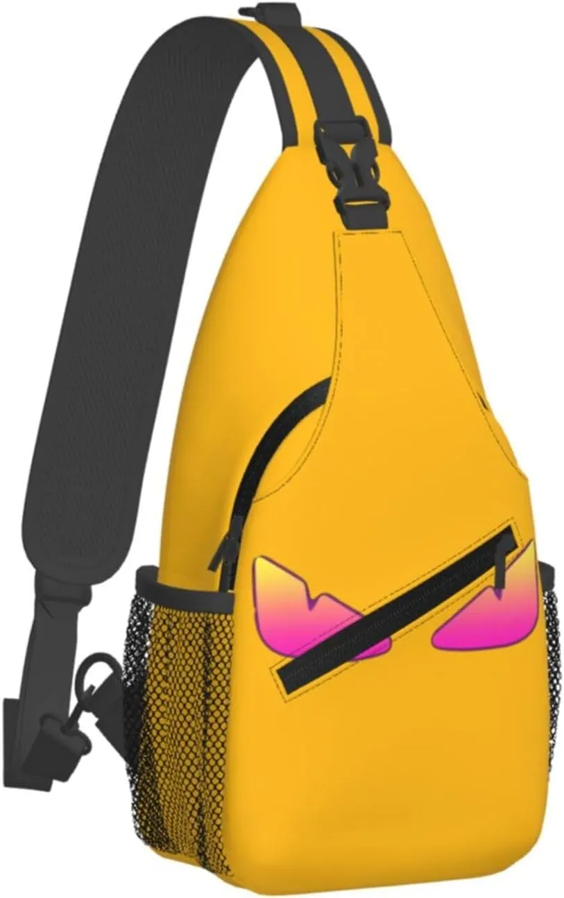 Cool Monsters Eyes Crossbody Bag Cross Chest Bag Adjustable Sling Backpack Sports Gym Shoulder Bags Travel Cycling Daypack Diagonally Casual Rucksack