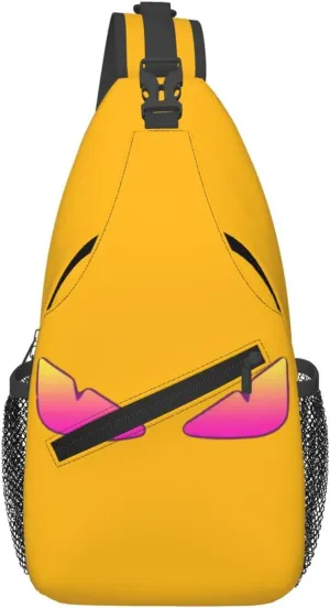 Cool Monsters Eyes Crossbody Bag Cross Chest Bag Adjustable Sling Backpack Sports Gym Shoulder Bags Travel Cycling Daypack Diagonally Casual Rucksack