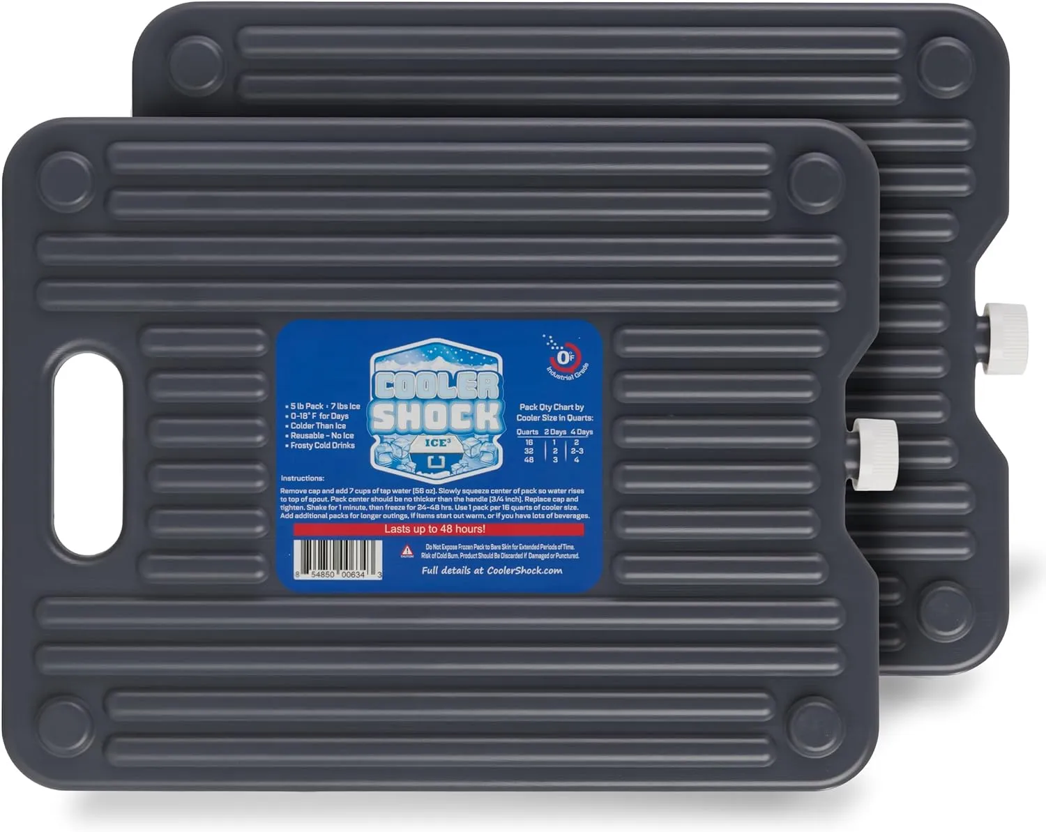 Cooler Shock Ice Packs - Reusable, Premium, Large Pack and Lunch Set for Long Term Use - Cools Faster Than Ice - Cooler Accessories