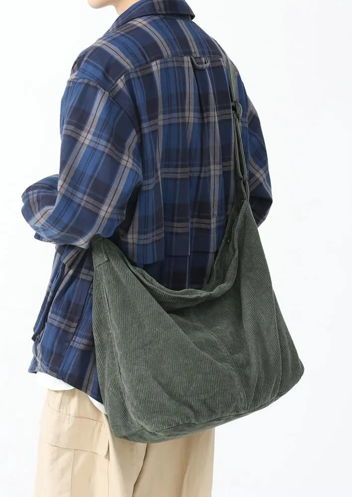 Corduroy Shoulder Bag for Women Slouchy Commute Bag Travel Work Canvas Hobo Crossbody Bag Purse 2024