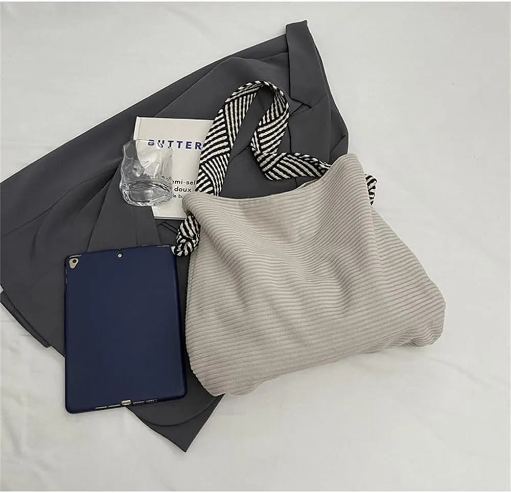 Corduroy Slouchy Hobo Bags for Women Large Corduroy Tote Bag with Wide Strap Casual Work Travel Shoulder Handbag