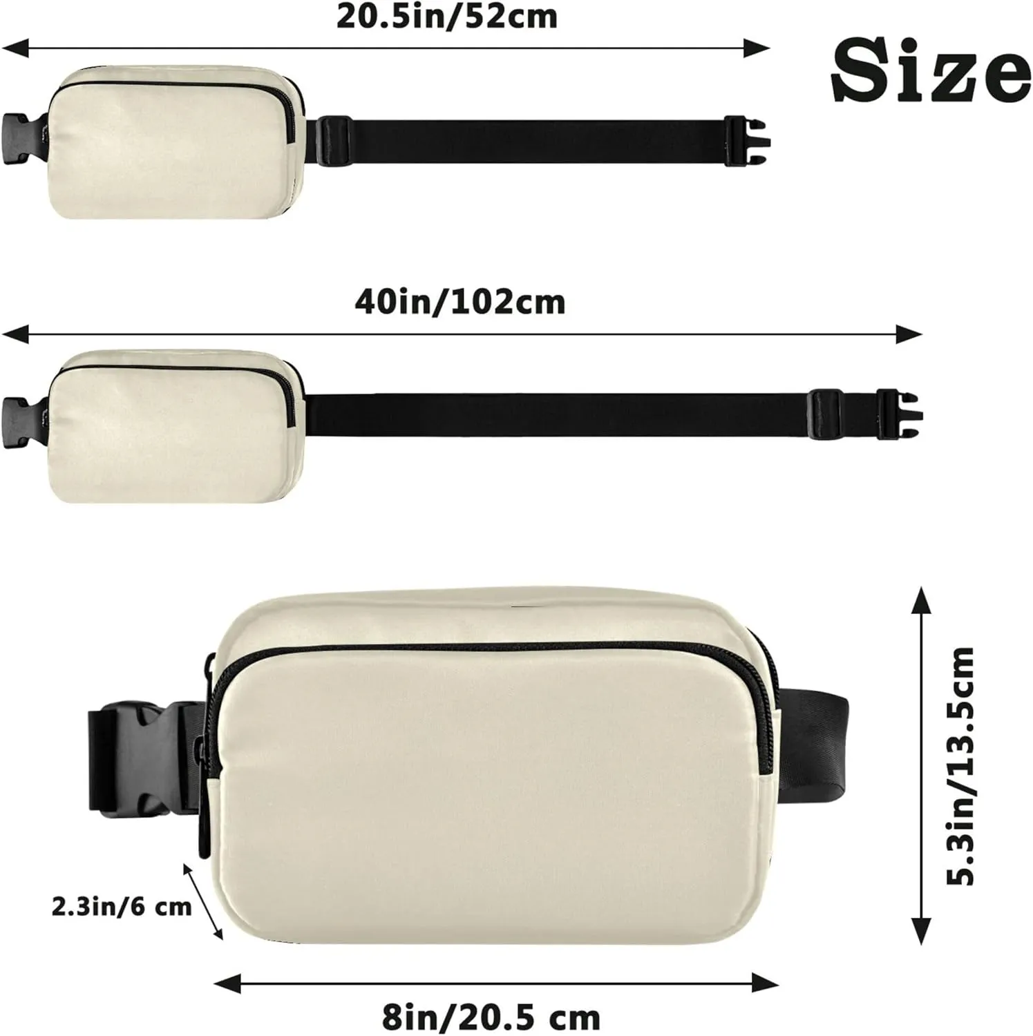 Cornsilk Beige Women Fanny Packs Waterproof Belt Bags Hip Pack Cute Waist Pack for Women