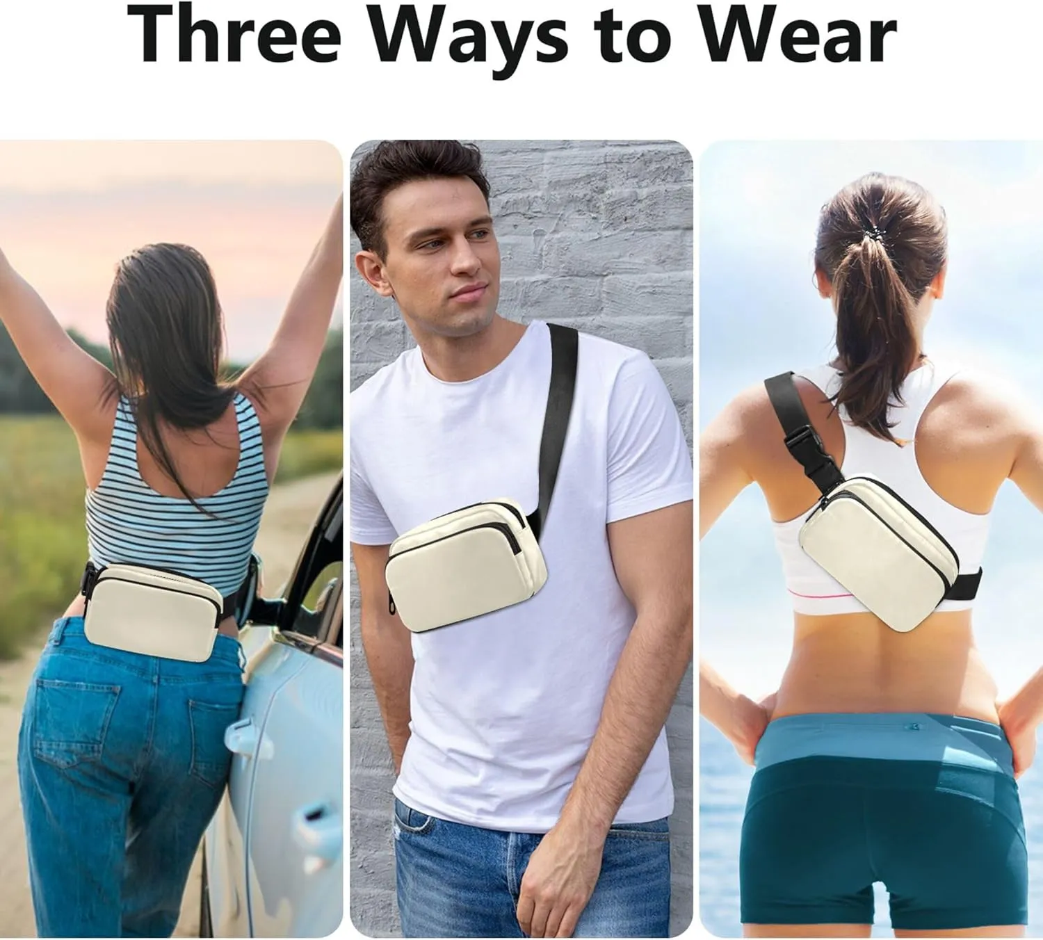 Cornsilk Beige Women Fanny Packs Waterproof Belt Bags Hip Pack Cute Waist Pack for Women
