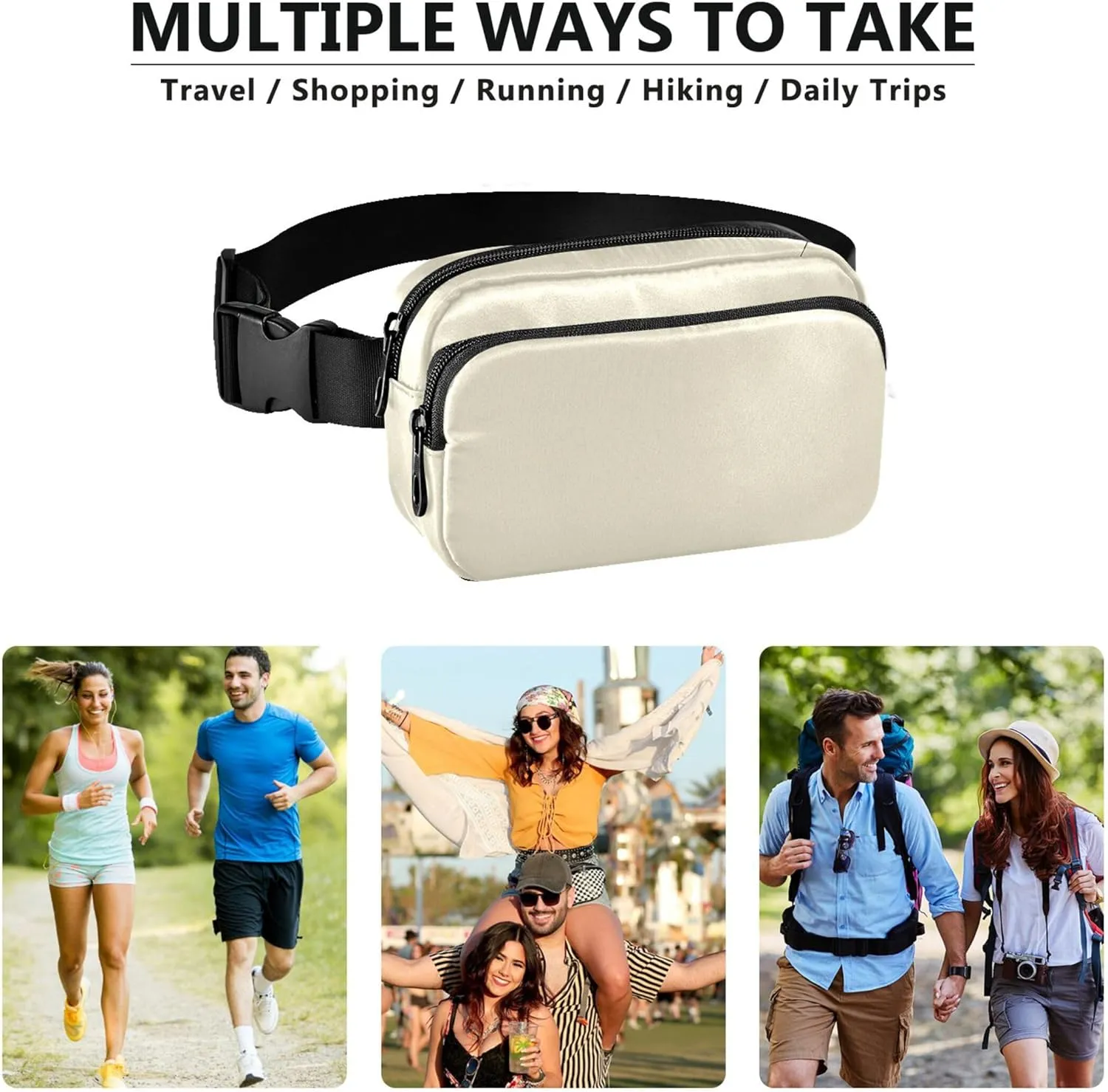 Cornsilk Beige Women Fanny Packs Waterproof Belt Bags Hip Pack Cute Waist Pack for Women