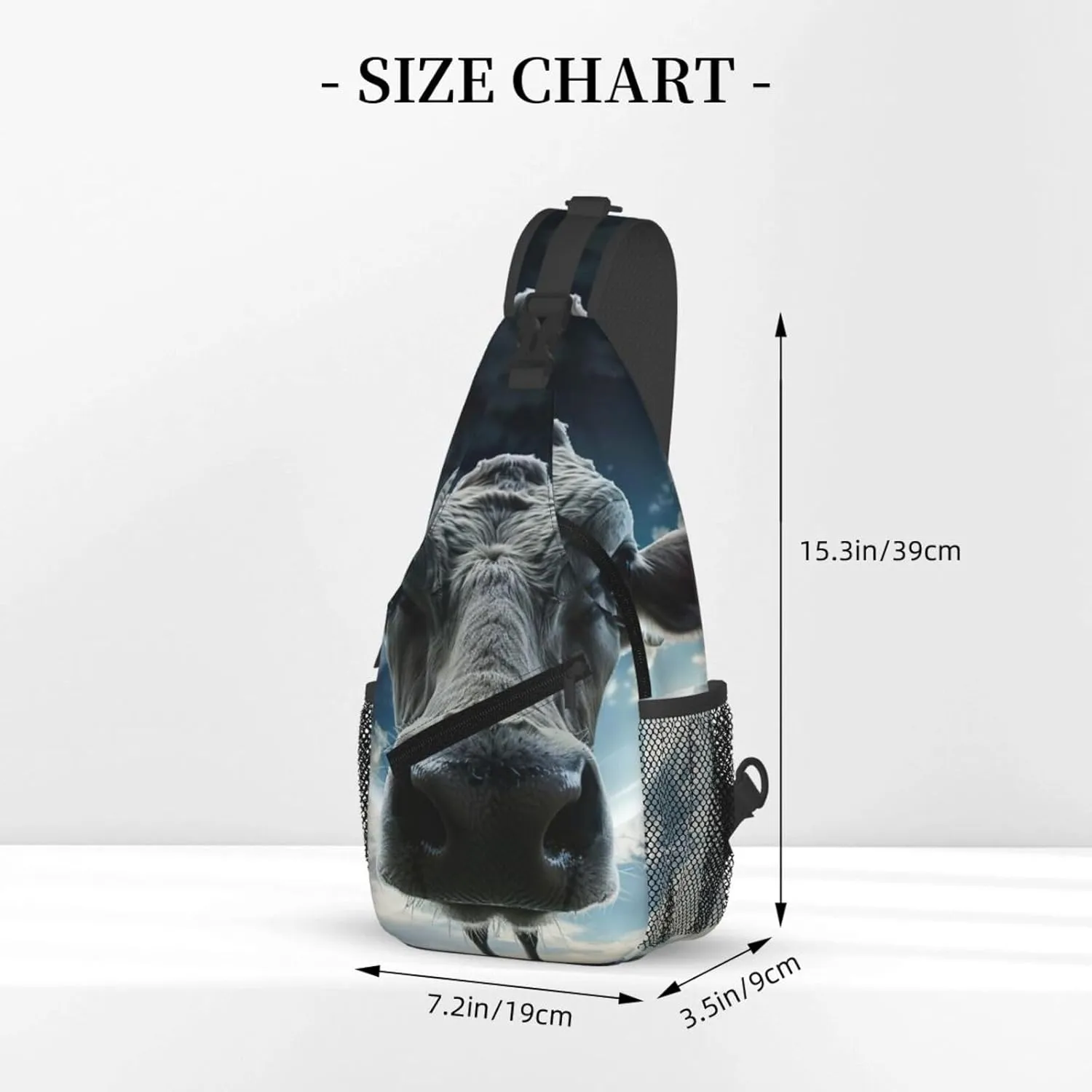 Cow Sling Backpack Small Crossbody Shoulder Bag Sling Bag Chest Bag Travel Hiking Casual Sport Daypack For Women Men