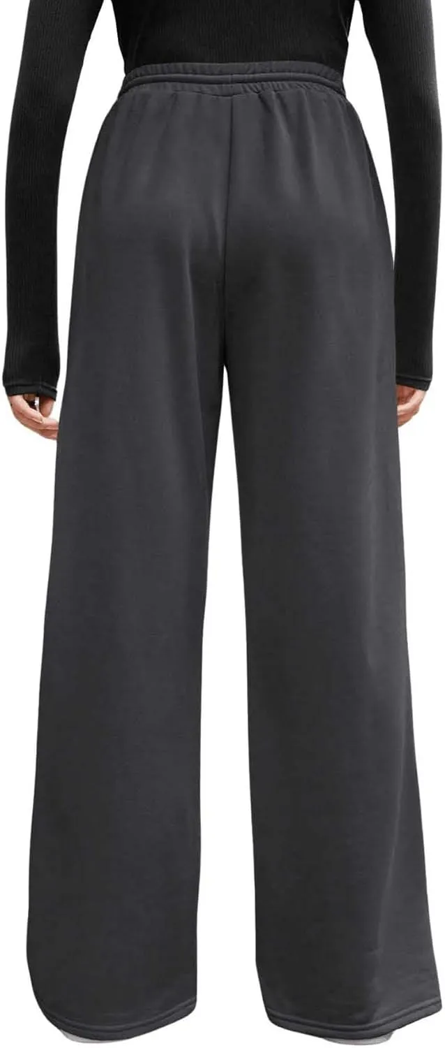 COZYEASE Girl's Wide Leg Sweatpants Elastic Waist Drawstring Straight Leg Baggy Jogger Pants with Pocket
