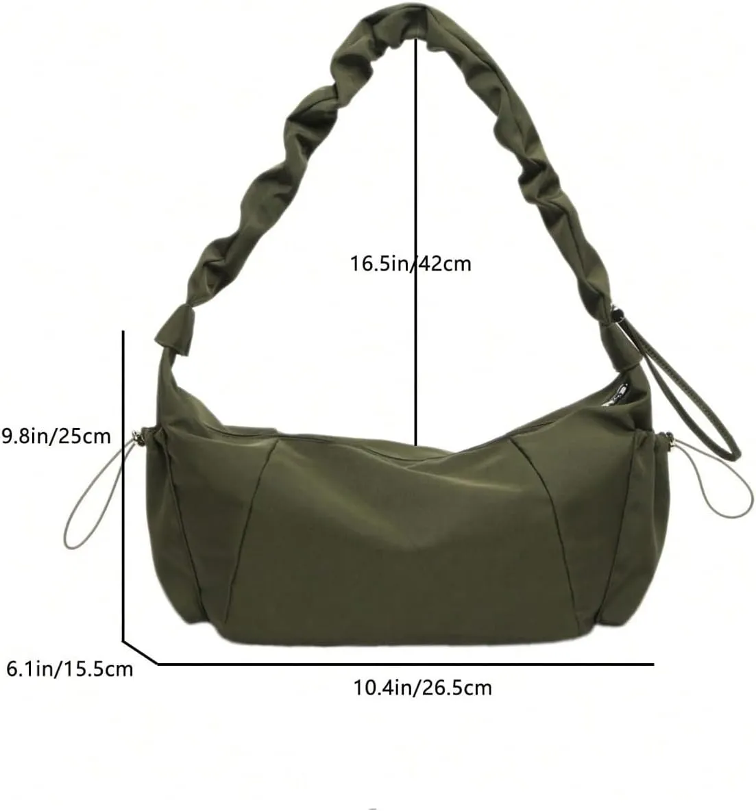 COZYEASE Women's Ruched Drawstring Shoulder Bag Zipper Crossbody Bag Slouchy Hobo Bag