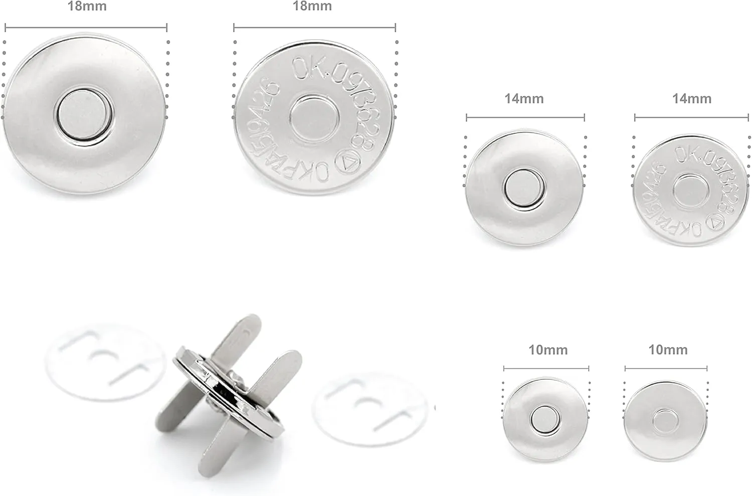CRAFTMEMORE Thin Magnetic Snap Buttons Quality Strong Clasp for Purse Sewing Handbags Closures 6 Pack MNS (10mm, Gold)