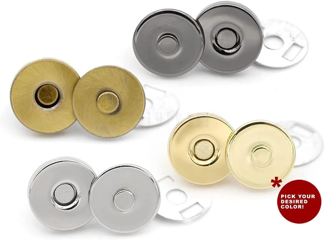 CRAFTMEMORE Thin Magnetic Snap Buttons Quality Strong Clasp for Purse Sewing Handbags Closures 6 Pack MNS (10mm, Gold)