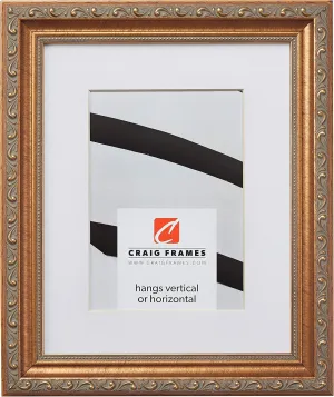 Craig Frames Ancien Ornate, 16 x 20 Inch Antique Gold Picture Frame Matted to Display a 11 x 14 Inch Photo