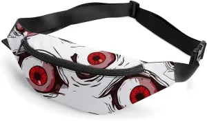 Crazy Scary Eyeballs Crossbody Fanny Pack Waist Packs Adjustable Shoulder Bags Sling Bag for Hiking Running Cycling