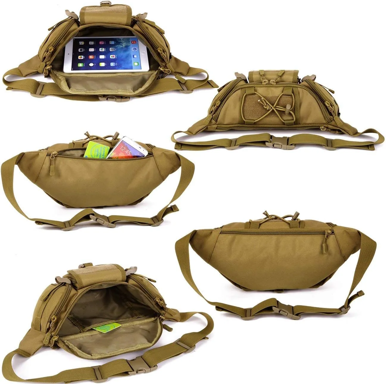 CREATOR Tactical Waist Pack Military Fanny Pack for Men Outdoor Army Waist Bag Large Waist Pack for Daily Life Cycling Camping Hiking Hunting Fishing