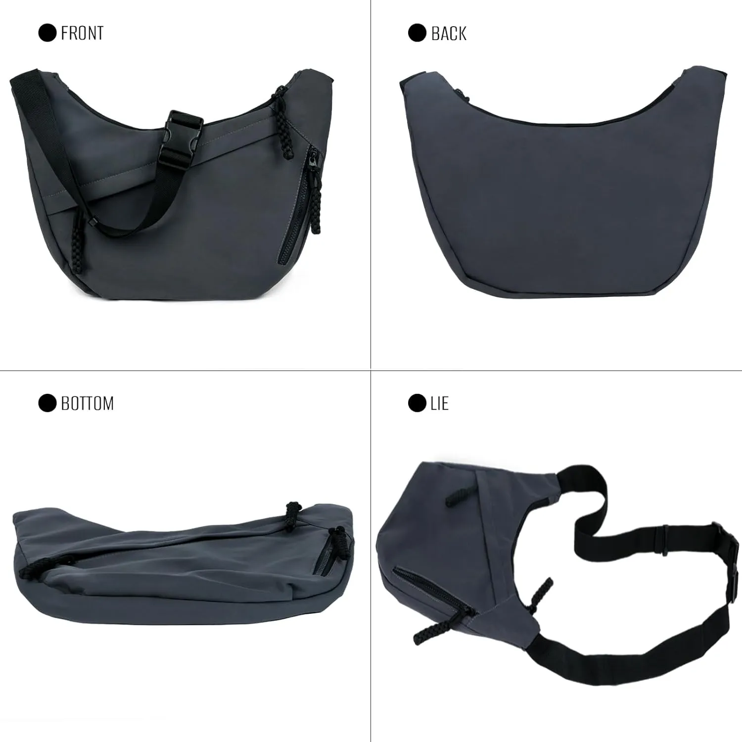 Crescent Crossbody Bags for Women and Men Nylon Luna bag Moon Hobo Purses Slouchy Dumpling Bag Canvas Shoulder Bags