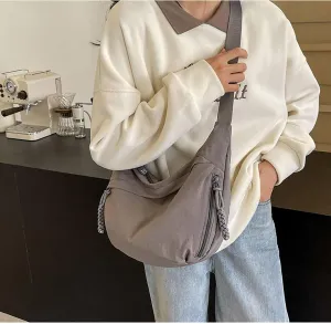 Crescent Shoulder Bag Nylon Crossbody Bag for Women Men Sling Bag Purse Hobo Bag Slouchy Dumpling Bag