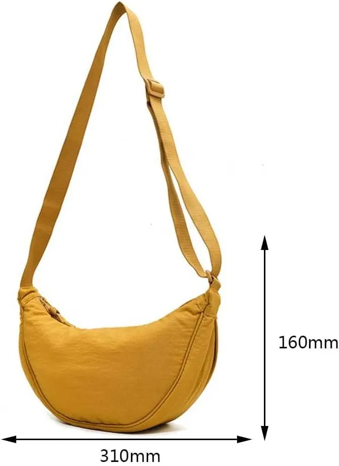 Crescent Women's Nylon Crossbody Hobo Sling Bag - Lightweight, Small Shoulder Purse