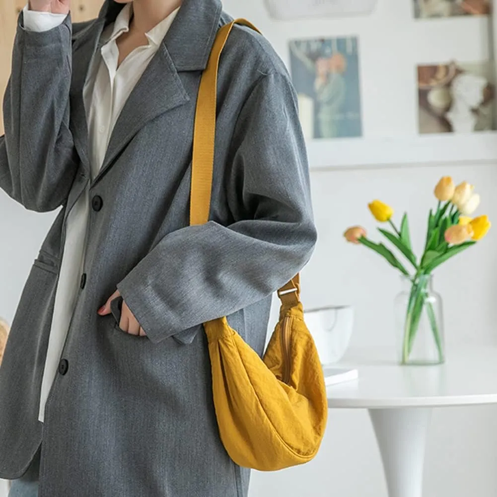 Crescent Women's Nylon Crossbody Hobo Sling Bag - Lightweight, Small Shoulder Purse