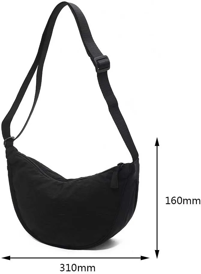 Crescent Women's Nylon Crossbody Hobo Sling Bag - Lightweight, Small Shoulder Purse