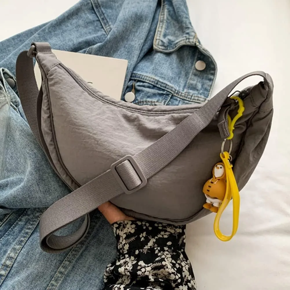 Crescent Women's Nylon Crossbody Hobo Sling Bag - Lightweight, Small Shoulder Purse