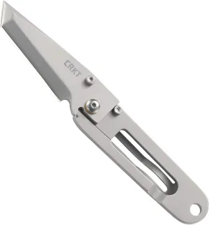 CRKT K.I.S.S. EDC Folding Pocket Knife: Compact Everyday Carry, Dual Grind Tanto, Frame Lock, Skeletonized Handle, Pocket Money Clip 5500, Gray - Plain Edge, One Size