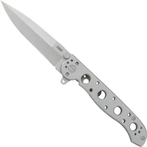 CRKT M16-03SS EDC Folding Pocket Knife: Sandvik Frame Lock, 4-Position Pocket Clip Bead Blast Blade, Stainless Steel Handle