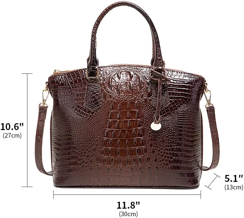 Crocodile Leather Top Handle Bag Fashion Tote Hobo Handbags Crossbody Satchel Bags for Women Shoulder Bag Purse