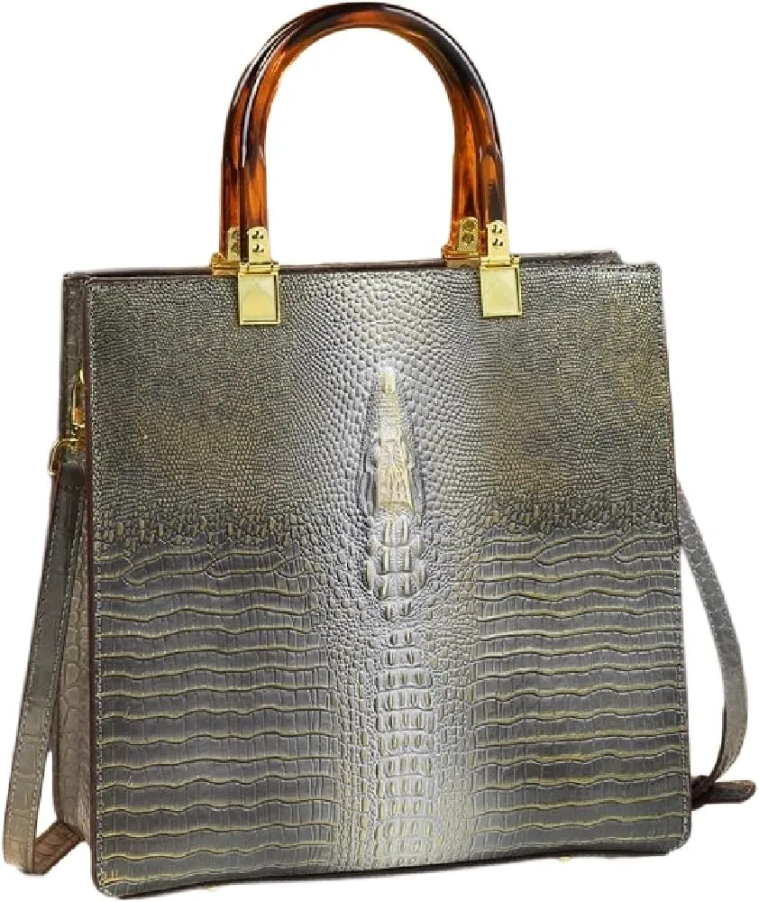 Crocodile Pattern Leather Women's Bag Top Handle Satchel Crossbody Handbags Purses Shoulder Tote Bags Luxury Fashion