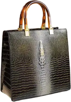 Crocodile Pattern Leather Women's Bag Top Handle Satchel Crossbody Handbags Purses Shoulder Tote Bags Luxury Fashion