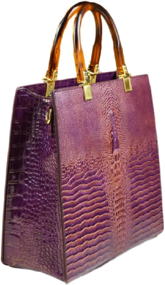 Crocodile Pattern Leather Women's Bag Top Handle Satchel Crossbody Handbags Purses Shoulder Tote Bags Luxury Fashion