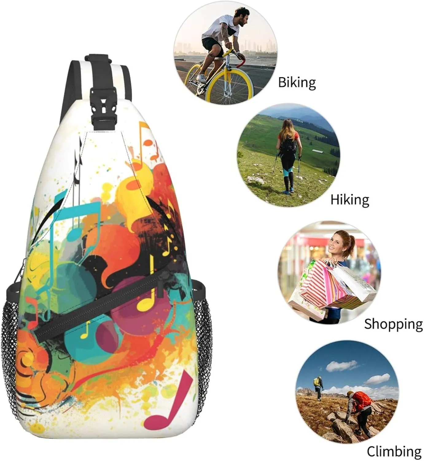 Cross Chest Bag Diagonally Sling Backpack Crossbody Shoulder Bag Aircraft Fighter Jets Sling Bag Travel Hiking Daypack