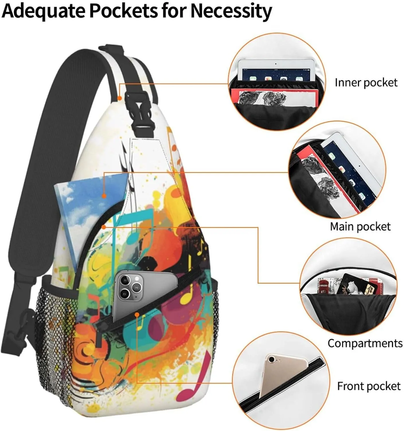 Cross Chest Bag Diagonally Sling Backpack Crossbody Shoulder Bag Aircraft Fighter Jets Sling Bag Travel Hiking Daypack