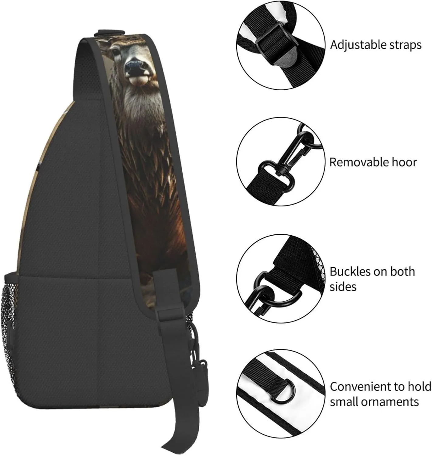 Cross Chest Bag Diagonally Sling Backpack Crossbody Shoulder Bag Deer Hunting Season Sling Bag Travel Hiking Daypack