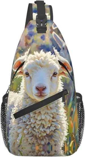Cross Chest Bag Sling Backpack Cute Sea Animal Manatee Sling Bag Crossbody Shoulder Bag Travel Hiking Daypack