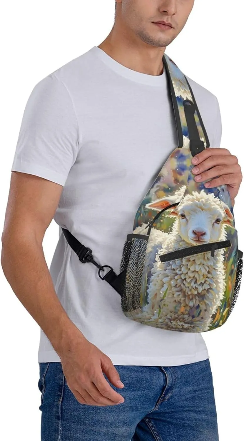 Cross Chest Bag Sling Backpack Cute Sea Animal Manatee Sling Bag Crossbody Shoulder Bag Travel Hiking Daypack