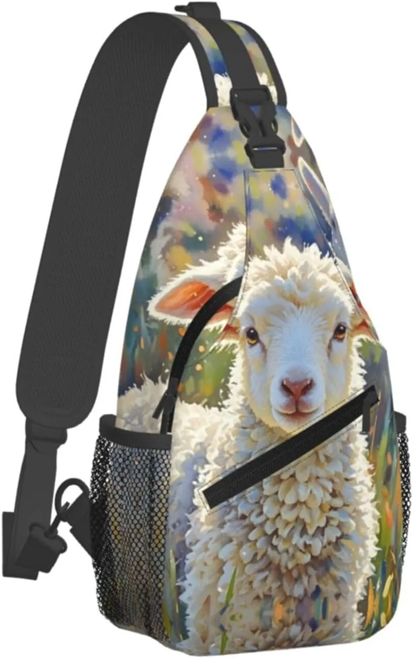 Cross Chest Bag Sling Backpack Cute Sea Animal Manatee Sling Bag Crossbody Shoulder Bag Travel Hiking Daypack