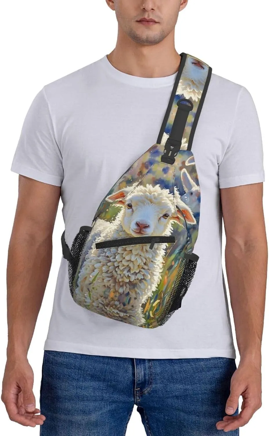 Cross Chest Bag Sling Backpack Cute Sea Animal Manatee Sling Bag Crossbody Shoulder Bag Travel Hiking Daypack
