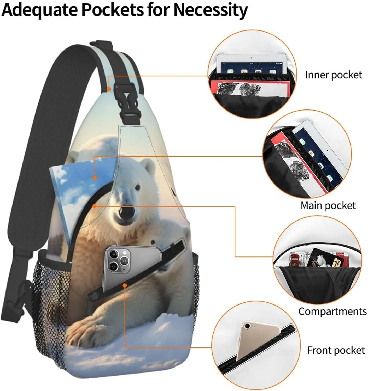 Cross Chest Bag Sling Backpack Deer Animal Sling Bag Crossbody Shoulder Bag Travel Hiking Daypack