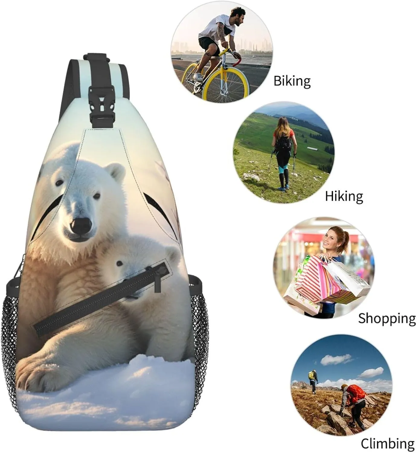 Cross Chest Bag Sling Backpack Deer Animal Sling Bag Crossbody Shoulder Bag Travel Hiking Daypack