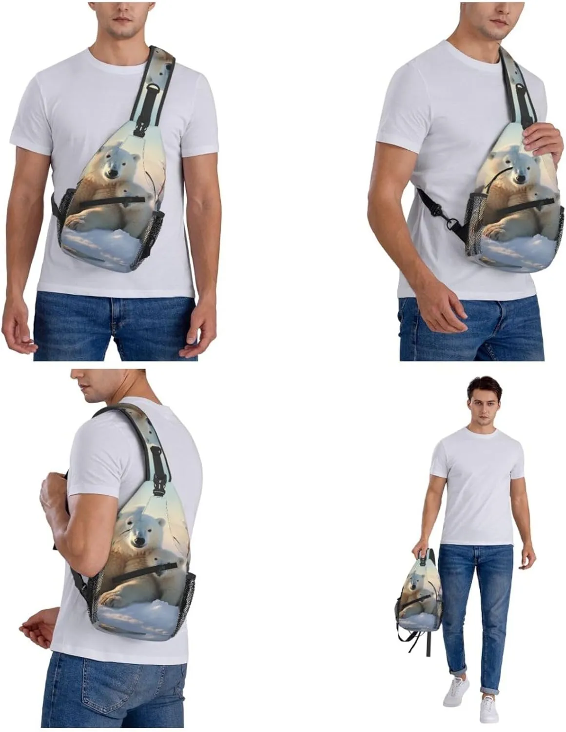 Cross Chest Bag Sling Backpack Deer Animal Sling Bag Crossbody Shoulder Bag Travel Hiking Daypack