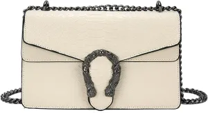 Crossbody Bag and Satchel Purse for Women Fashion Snake Print Chain Purse Luxury Shoulder Tote Bags PU Leather HandBag