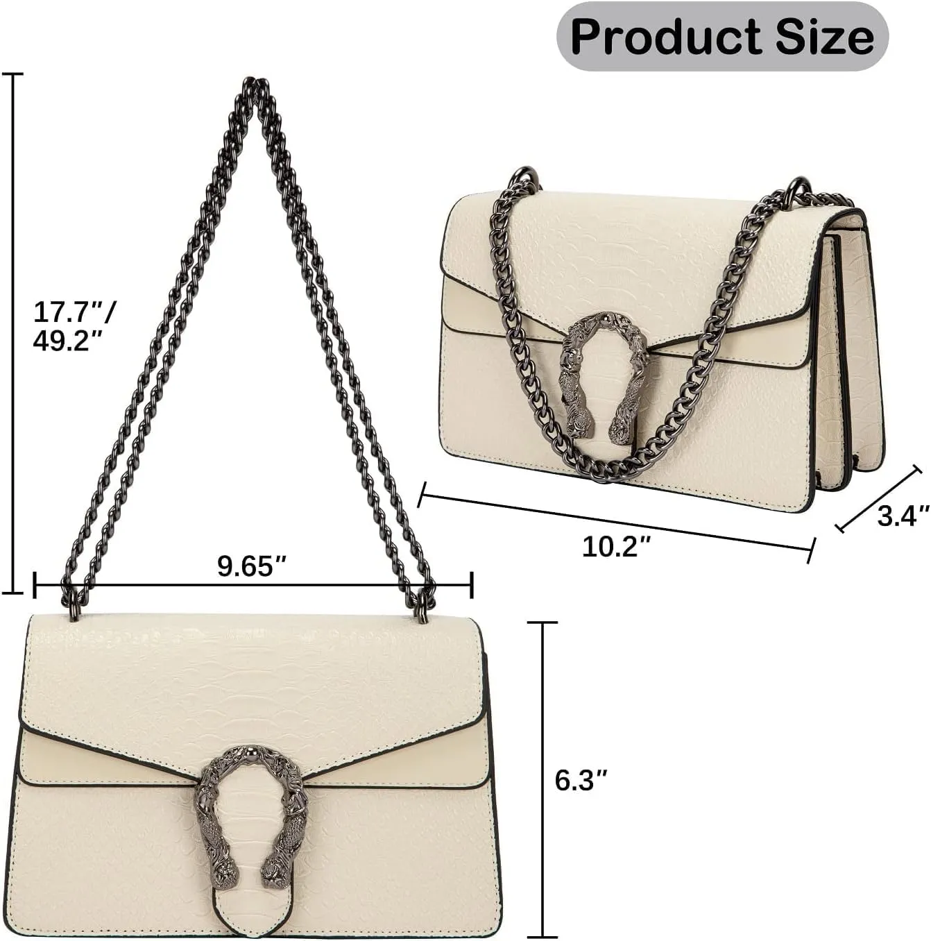 Crossbody Bag and Satchel Purse for Women Fashion Snake Print Chain Purse Luxury Shoulder Tote Bags PU Leather HandBag