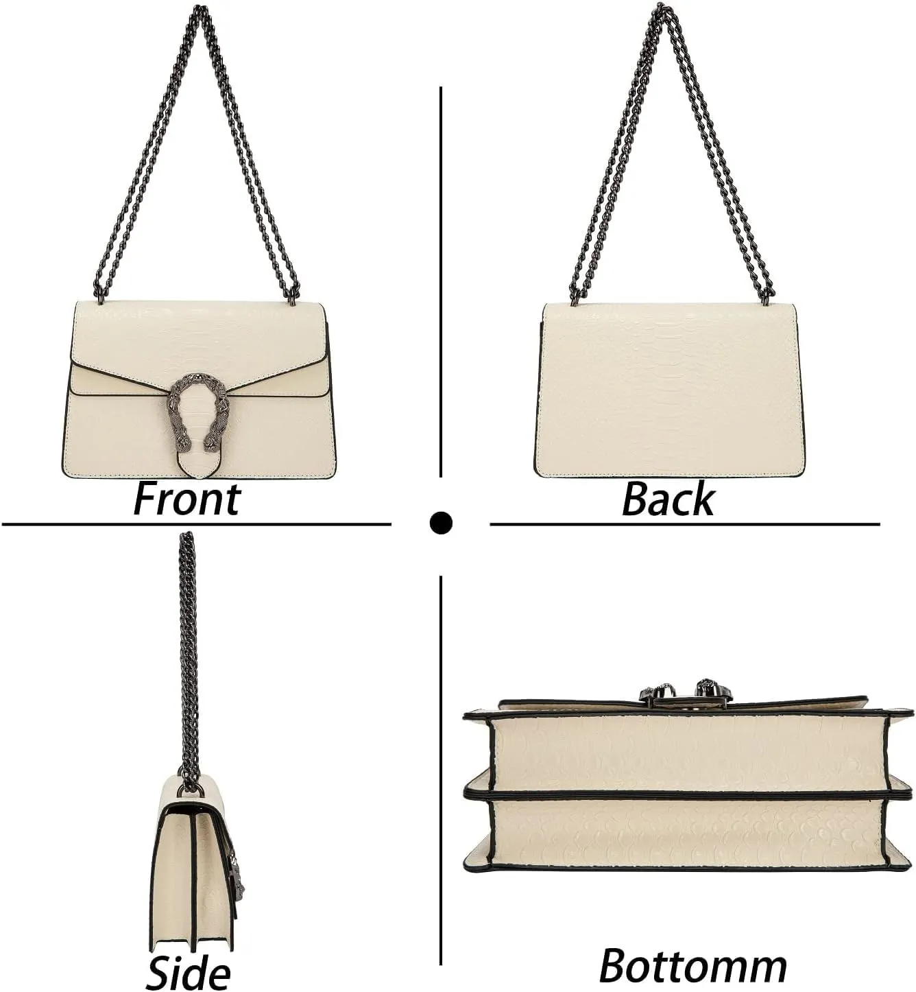 Crossbody Bag and Satchel Purse for Women Fashion Snake Print Chain Purse Luxury Shoulder Tote Bags PU Leather HandBag