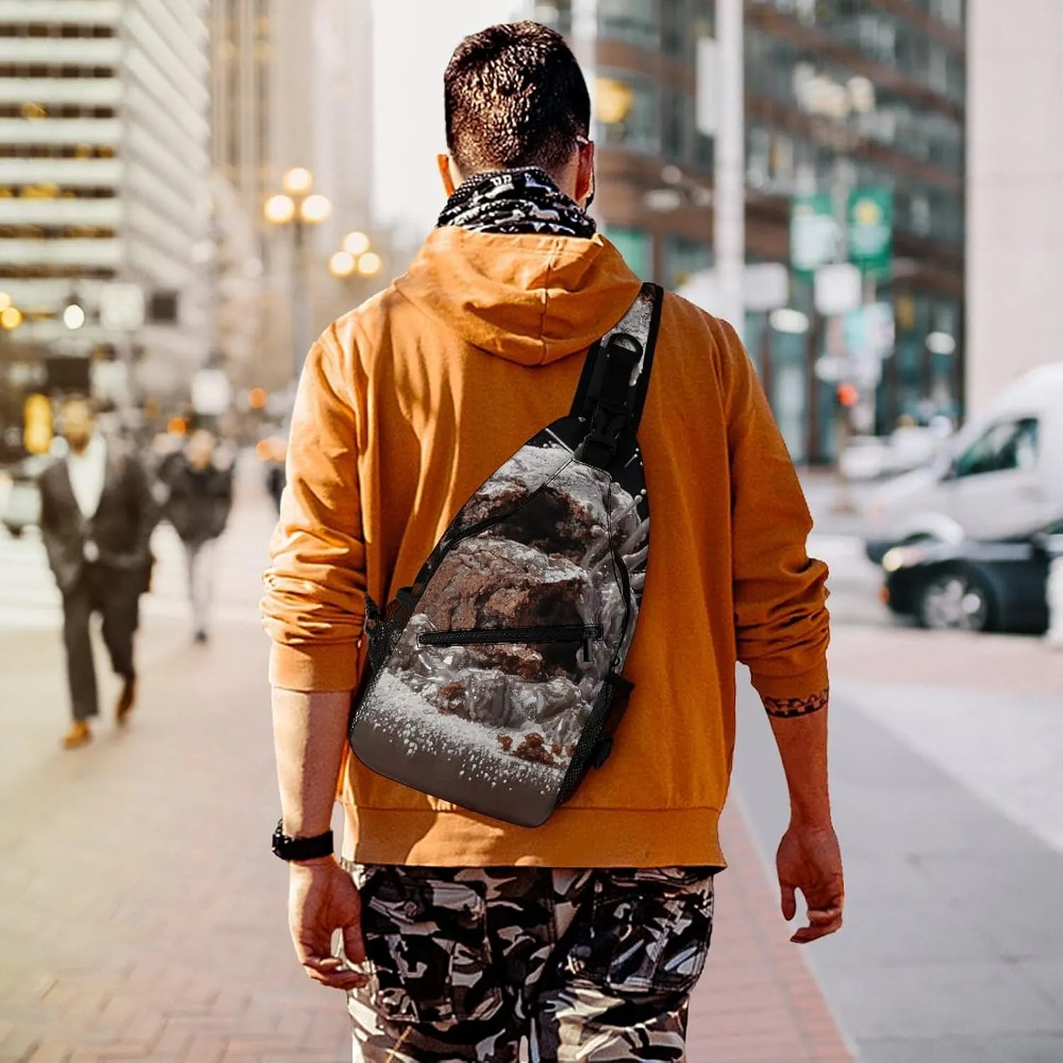 Crossbody Bag for Women Men Chest Bag A Hand Drawn Tiger Sling Bag Crossbody Shoulder Bag Sling Backpack