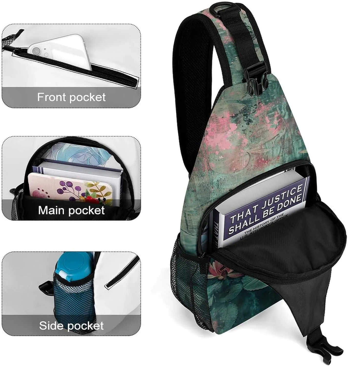 Crossbody Bag for Women Men Chest Bag A Hand Drawn Tiger Sling Bag Crossbody Shoulder Bag Sling Backpack